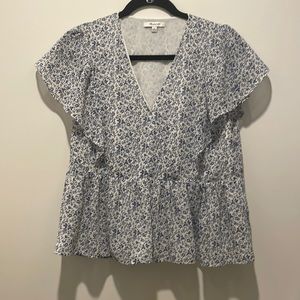 EUC Madewell Peplum Floral Top